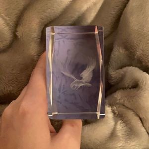Crystal etched photo cube